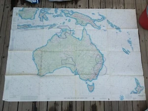 Vintage 1964 Australia 14N U.S. Air Force Global NavChart Map Military Aviation  - Picture 1 of 5