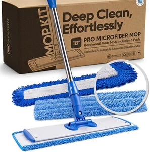 18" Professional Microfiber Mop - Hardwood Floor Mop - Dry & Wet Mop - Picture 1 of 4