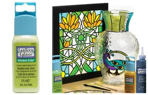Plaid GALLERY GLASS - 59ML Stained Glass Effect Paint - Jadeite Green 17053 - Picture 1 of 11