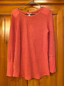 Camiseta Sundance Everly Waffle Manga Larga Talla Pequeña - Guayaba - Borde Terciopelo - Nueva con Etiquetas - Imagen 1 de 4