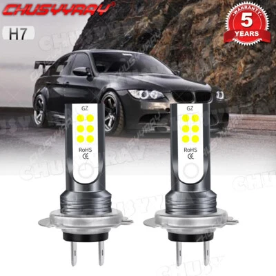 H7 Xenon White LED High/Low Beam Headlight Bulbs For BMW E90 F30 328i 330i 335i - Image 1 of 4