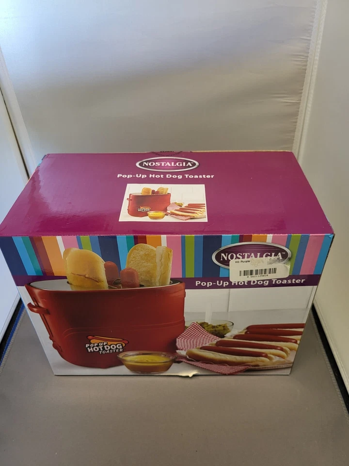 Двойной всплывающий красный винтажный тостер для хот-догов и булочек от Nostalgia HDT200RED2PK - Изображение 1 из 4