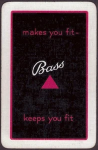 Playing Cards Single Card Old BASS Brewery BEER Advertising Art MAKES YOU FIT A  - Bild 1 von 3