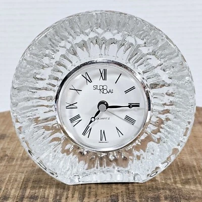 Studio Nova Quartz Crystal Mantle Clock Germany Roman Numerals Round New Battery - Image 1 of 4