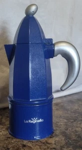 Blue Italian La Reginella Stove Top Espresso Coffee Inoxpran Prama Italy - Picture 1 of 14