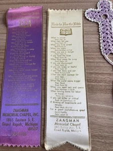 Bible Bookmarks Lot Of 4 Crocheted Cross And Ribbon Bookmarks 1930s Era - Picture 1 of 3
