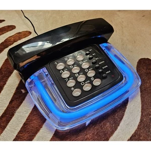 Vintage Glow Talk Landline Blue Neon Telephone - Picture 1 of 7