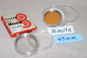 2Pc MINOLTA 43mm FILTER Set, 43mm F43NB 85 Warm & 43NB 43mm UV Ultra VioletHaze - Picture 1 of 13