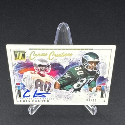 2025 Panini Impeccable Football-Cris Carter Canvas Creations-On Card Auto #8/10 - Image 1 of 3