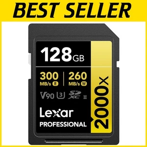 Fast Read Speed 300MB/s 128GB SD Card for Professional Photography & Filmmaking - Picture 1 of 10