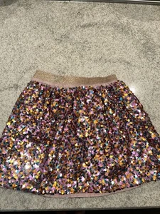 Girls H&M Sequin Fancy Embellished Skirt Gold Pink Size 5T Or 5 - Picture 1 of 6