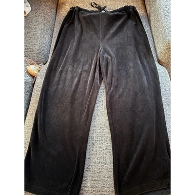 Pantalones de salón Bobbie Brooks de terciopelo negro de pierna ancha para mujer talla 2XL más cómodos Foto 1 de 4