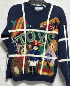 Vintage Signatures By Northern Isles Handknit Chunky Toys Pullover Damen - M - Bild 1 von 17