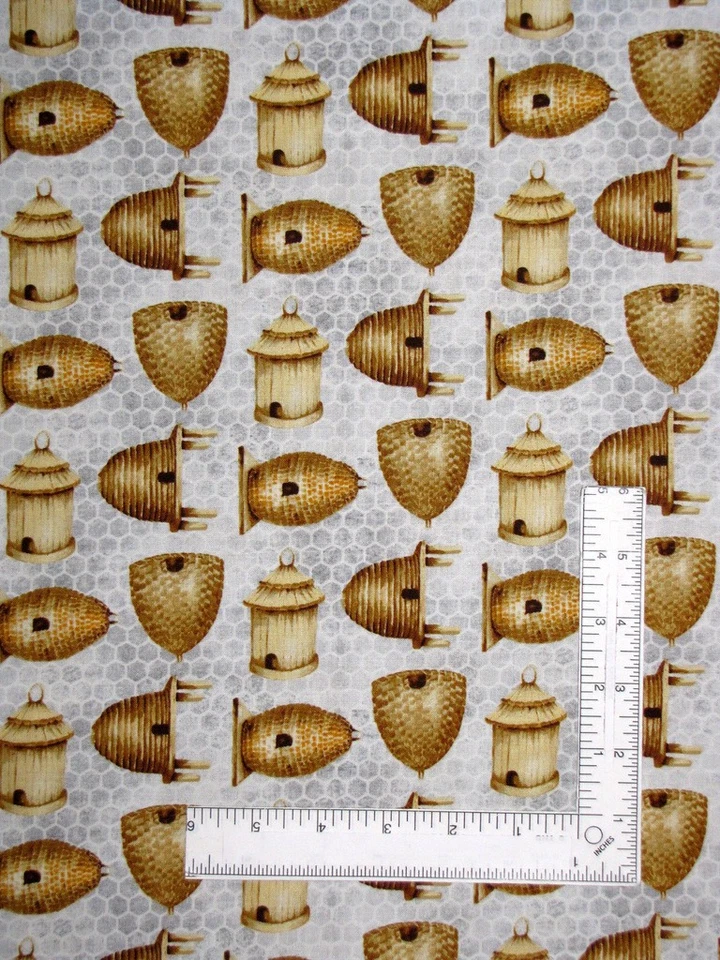 Tela gris panal Bee Hive por yarda algodón dulce abejas de Henry Glass Foto 1 de 1