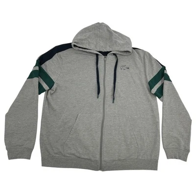 Sudadera con Capucha Lacoste Cremallera Completa Para Hombre XL Gris Preppy Foto 1 de 4