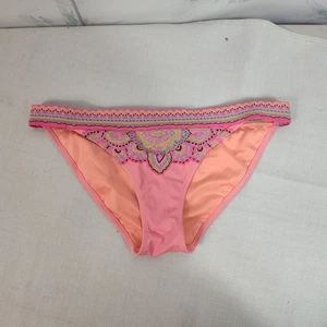 Victoria's Secret Women's Boho Aztec Print Bikini Bottom Size Small Pink Orange - Picture 1 of 10