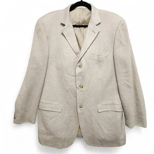 Ermenegildo Zegna Soft Blazer Mens EUR 54R / US 44R Beige Mark Shale Silk Wool - Picture 1 of 14