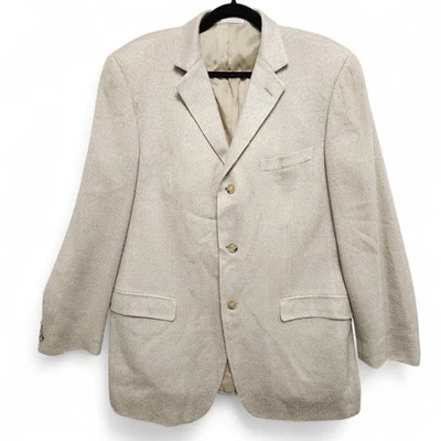 Ermenegildo Zegna Soft Blazer Mens EUR 54R / US 44R Beige Mark Shale Silk Wool - Image 1 of 4