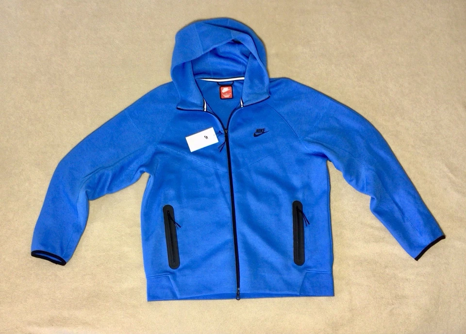 Nike Men’s Full Zip Tech Fleece Sportswear Hoodie Size XL Photo Blue FB7921-435
