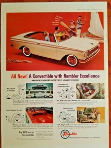 Vintage MAY 1961 Rambler Nash CONVERTIBLE AD ONLY Saturday Evening Post Magazine - Picture 1 of 9