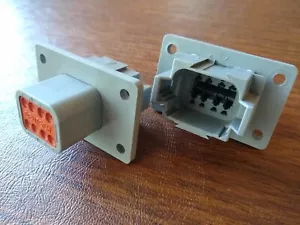 (2) DEUTSCH 8-Way Flanged Receptacle Housing DT04-08PA-CL06, for DT Series - Picture 1 of 3
