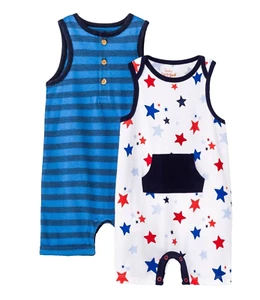 2-pieces Cat & Jack Baby Stripes & Star Print Sleeveless Americana Romper 12M - Picture 1 of 7