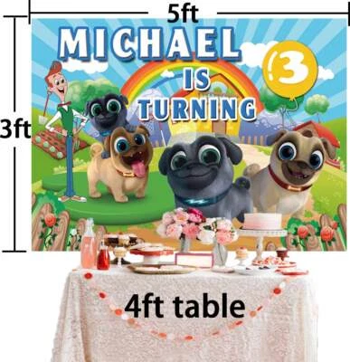 Puppy Dog Pals Personalised Custom Banner Backdrop Party Decor Birthday Gift - Image 1 of 3
