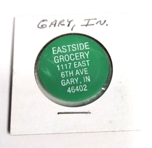 5 Cent - Green Token - Food Stamp Credit - Eastside Grocery - Gary, IN - Picture 1 of 2
