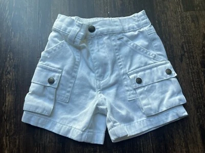 Macys Greendog Corduroy Cargo Shorts Size 6/9 Months White Solid 100% Cotton - Image 1 of 4