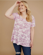 Lane Bryant 22/24 Pink Semi Sheer Camouflage Hi-low Swing Tee