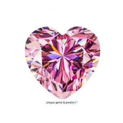AAA+ 2 Ct Baby pink color Diamond VVS1 Heart Cut  Premium Quality Loose Gemstone - Image 1 of 4