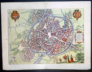 1575 Braun & Hogenberg Antique Birds Eye View of the city of Mechelen, Belgium - Picture 1 of 3