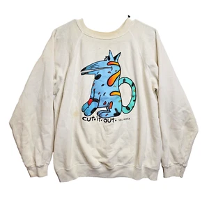 Distressed VTG Vail Aspen Cut It Out Graphic Sweat Shirt See Pics SZ L - Picture 1 of 11