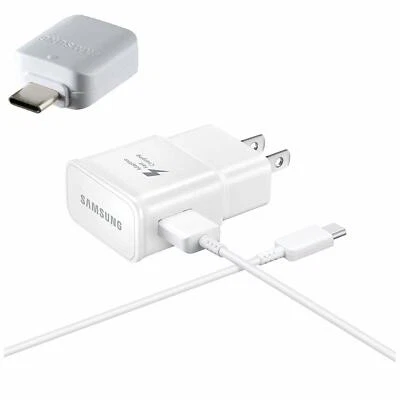 Carregador adaptável rápido/cabo tipo C/adaptador OTG Samsung fabricante de equipamento original Galaxy S10 S10+ S10e - Imagem 1 de 4