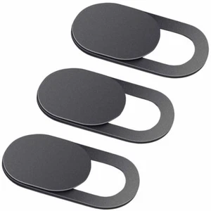 LOT DE 3 CACHE WEBCAM NOIR PROTECTION VIE PRIVÉ - Photo 1/4