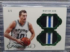 2016-17 Flawless David Lee Emerald Dual Game Worn Patch #3/5 Spurs