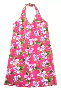 Abito da sole Jones New York firmato rosa verde hawaiano floreale con ferretto 16 - Foto 1 di 6