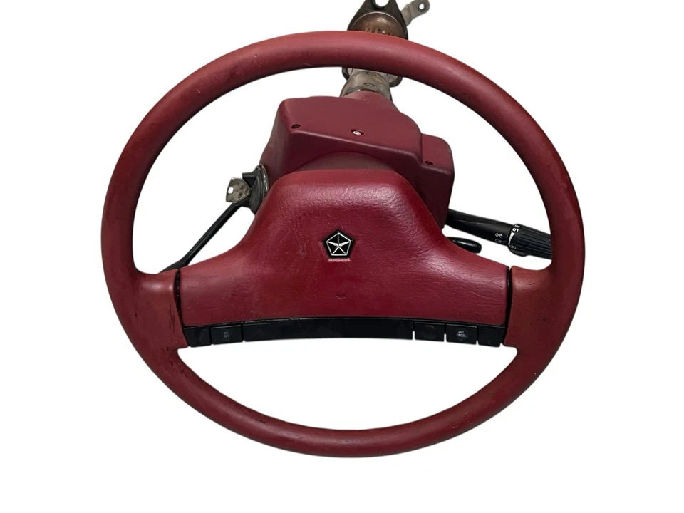 DEFECTIVE 9293 Dodge Ram Van Tilt Steering Column Red w Key  Cruise B150 G3D Foto 1 de 4