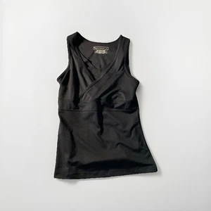 Camiseta sin mangas Tek Gear Performance para mujer pequeña negra cruzada imitación 10 % spandex - Imagen 1 de 4