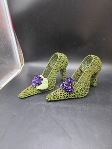 Boda Navidad Bandeja en Niveles Decoraciones Brillo y Alambre Par de Zapatos de Tacón Alto - Imagen 1 de 3