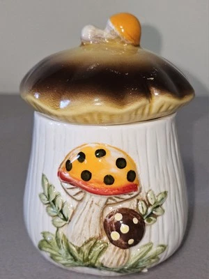 Sears Merry Mushroom Smallest 4.5 Inch Canister with Lid Vintage 1978 Japan  - Image 1 of 4