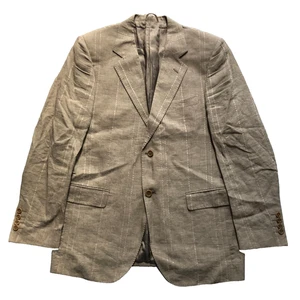 Giacca Blazer Messori Uomo 52 42 Lino Beige Righe Cappotto Sportivo Made in Italy - Foto 1 di 8