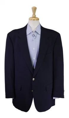 Jaqueta Blazer Burberrys London Vintage Anos 90 Azul Marinho Ouro Botão 44R - Imagem 1 de 4