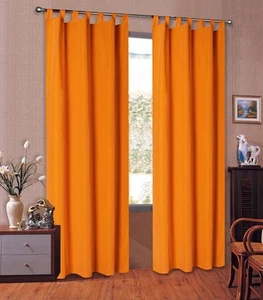 Cortina opaca mate bufanda, lazos naranja, 175x140 de microsatén - Imagen 1 de 2