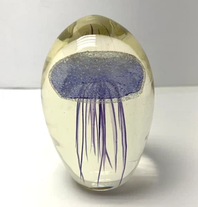 🔥 Vintage Dynasty Gallery ? Kunstglas Qualle 5" Briefbeschwerer leuchtet im Dunkeln - Bild 1 von 6