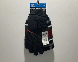 ZeroXposur Boys 2-Pc Versatile Cuffed Beanie Hat & Winter Gloves Set Size L/XL - Picture 1 of 5