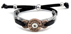 NEW! Western Adjustable Bracelet -  Shotgun 12 Guage Shell Cuff and Leatherette  - Picture 1 of 1