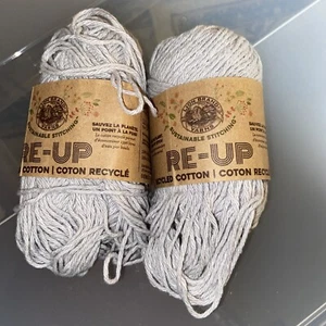 Lion Brand Re-Up Recycled Cotton Yarn-Grey, 117 yards Lot Of 2 - Picture 1 of 3