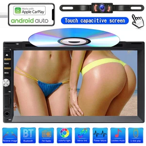 Doble 2 Din 7" Pantalla Táctil Coche Estéreo Reproductor de DVD CD Apple Carplay Android Automático - Imagen 1 de 13