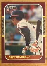 1987 Donruss Opening Day Cory Snyder Baseball Card #106 Indians OF VG O/C